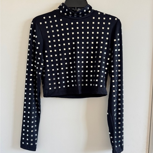 NWT Forever 21 Women's Rhinestone Cropped Sweater Top S - Picture 2 of 11